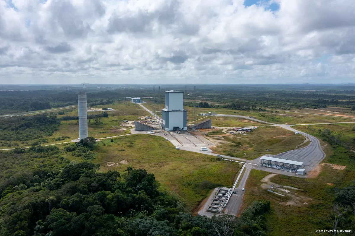 Vue aérienne de l'Ensemble de Lancement Ariane n°4