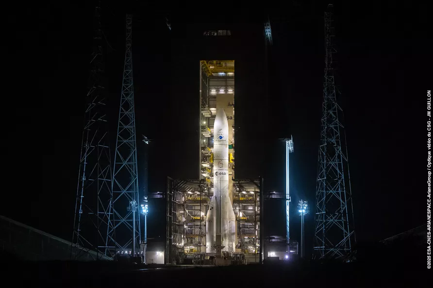 Ariane 6 dans son portique