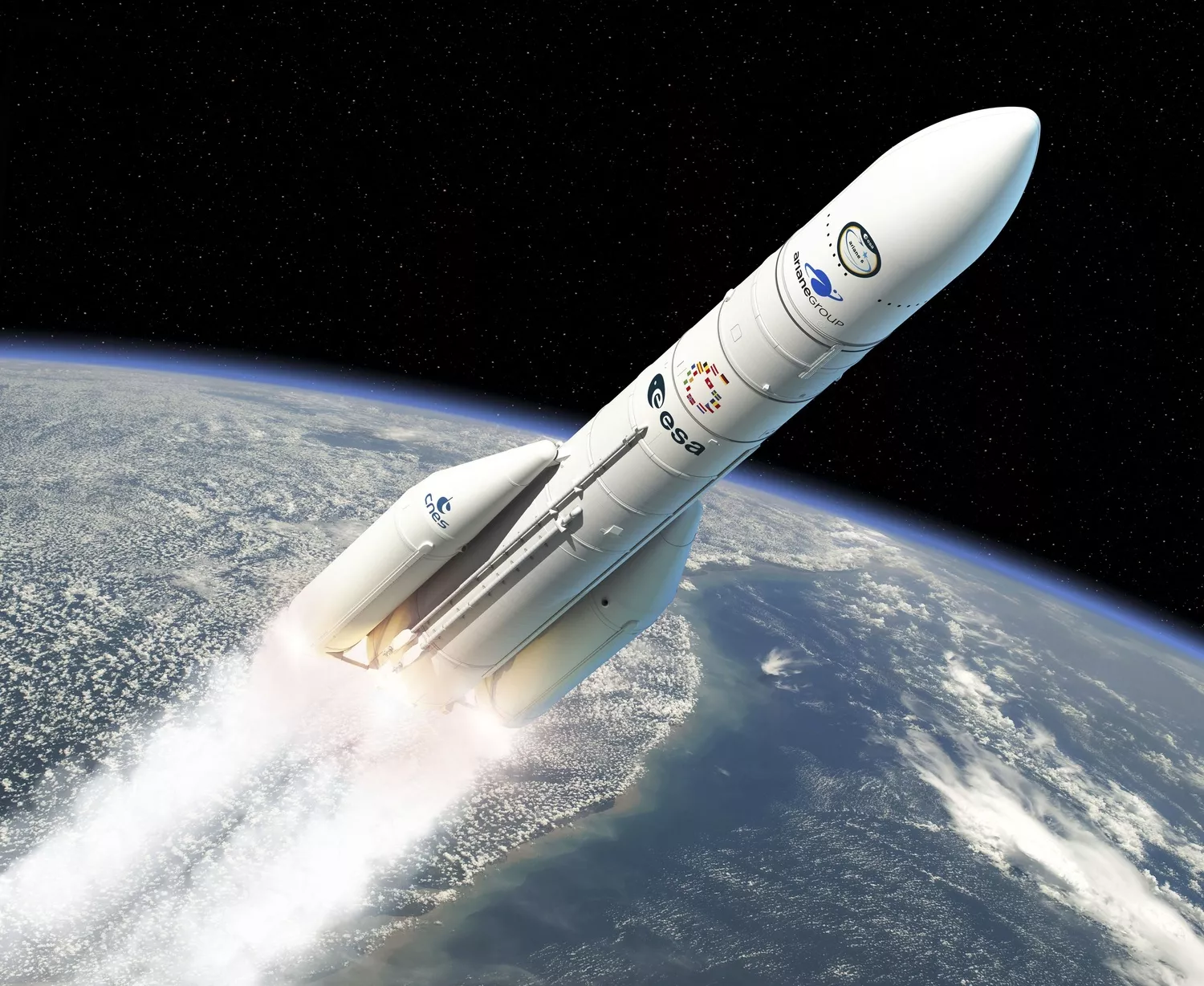 Vue d'artiste du lanceur Ariane 6.