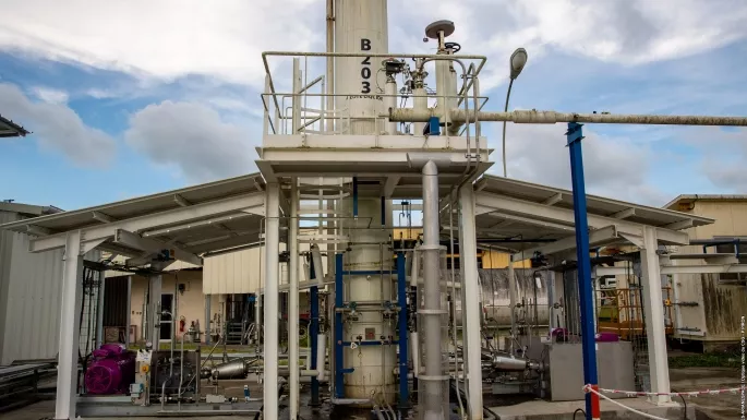 L'unité de fabrication d'hydrogène liquide au CSG.