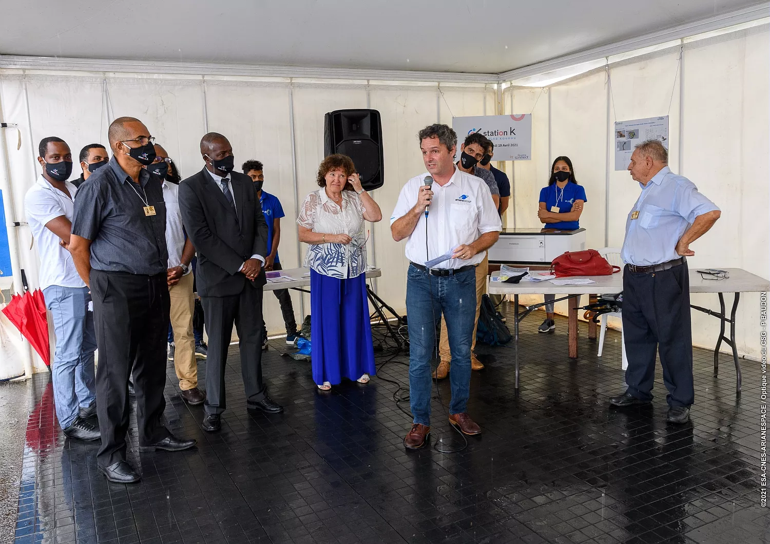 Prise de parole lors de l'inauguration du premier Fablab à Kourou.