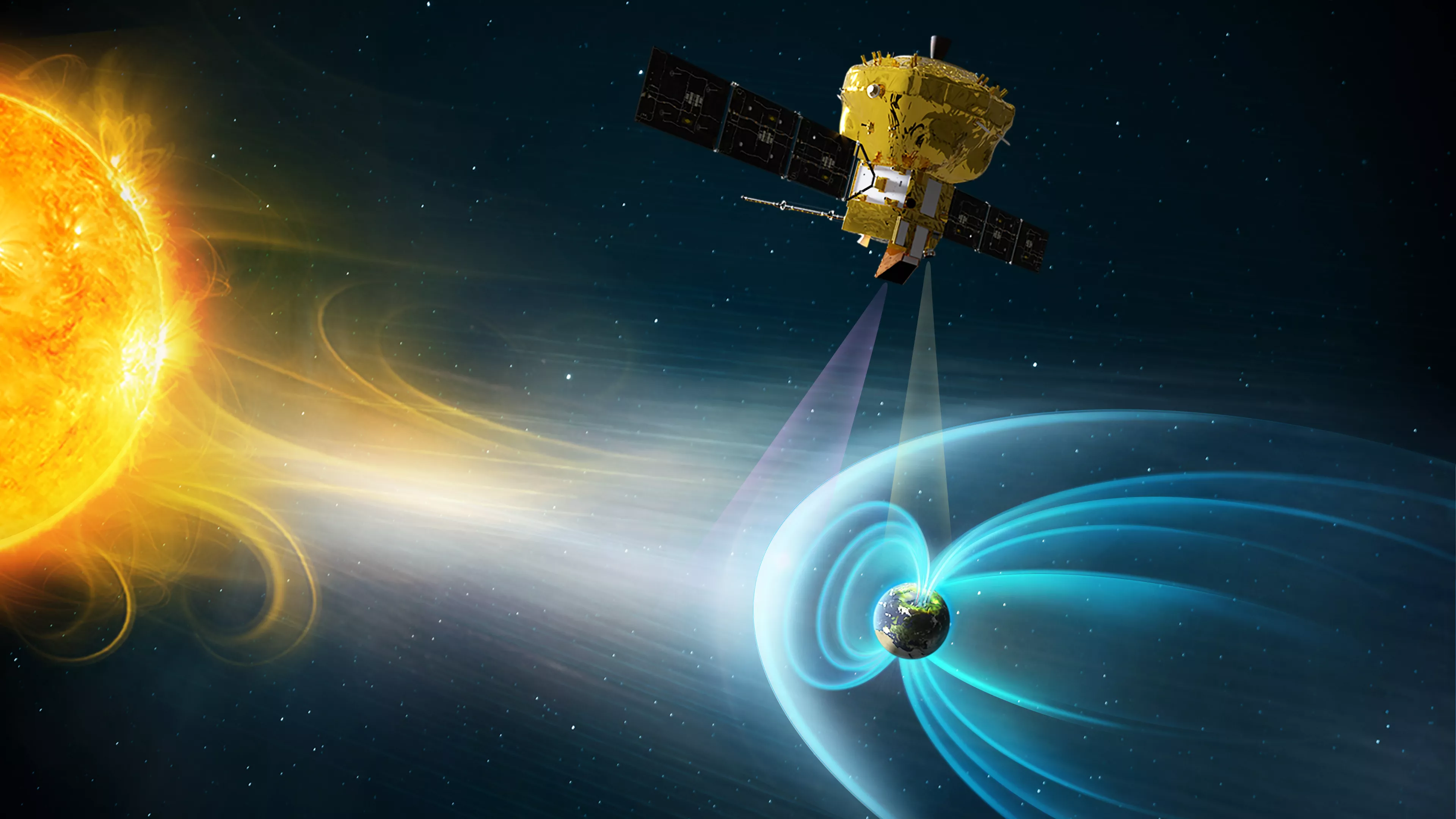 Vue artistique de la mission Smile dans l'espace