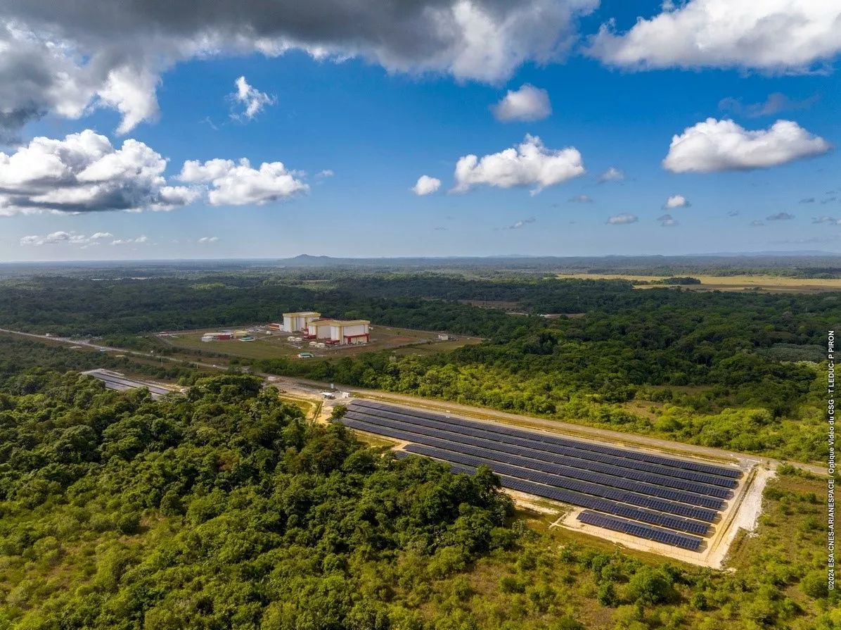 Champ solaire au CSG vu du ciel